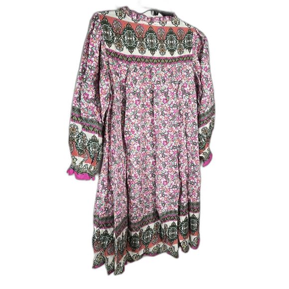 Umgee Boho Floral Mini Dress Pink Hippy Retro Stevie Nicks Vibes S M L - Picture 4 of 9